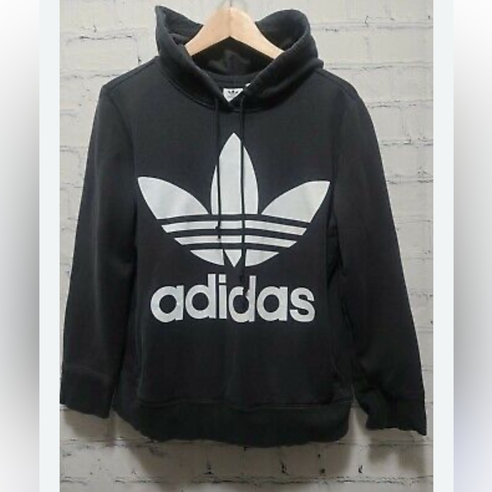 Adidas Black Hoodie with Iconic White Trefoil